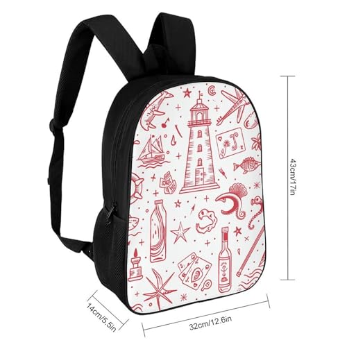 Marine Element Pattern Bookbag - Ultra Lightweight Portable Backpack Work Travel Backpack for Men Women Fits 16 Inch Notebook2