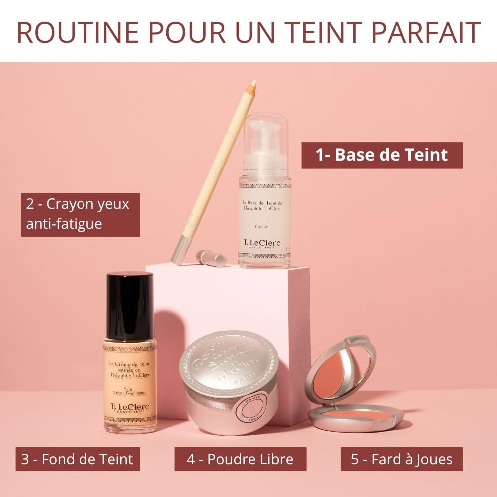 T.LeClerc Base de Teint Matifiante Longue Tenue 30 ml – Primer - Lisse le grain de peau, floute les pores, sans silicone – Fini mat naturel & hydratation – Tous types de peau - Fabriqué en France