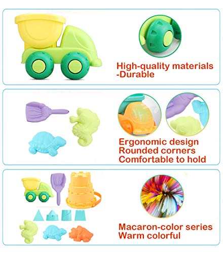 image for Simplenice Sand Toys for Kids, 13Pcs Sand Toys Set Includes Sand Truck