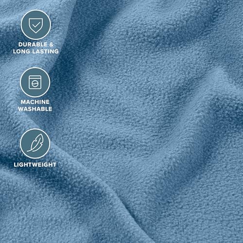 Image of Bare Home Super Soft Fleece Sheet Set (Split King, Coronet Blue) | Extra Plush Polar Fleece, No-Pilling Bed Sheets, All-Season, Cozy Warmth, Deep Pockets 6 to 15 Inches