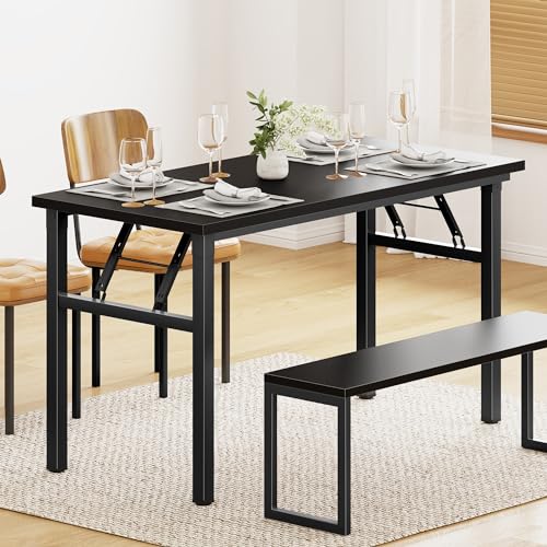 Image of DlandHome 39.4 Inch Small Folding Computer Desk for Home Office, Black