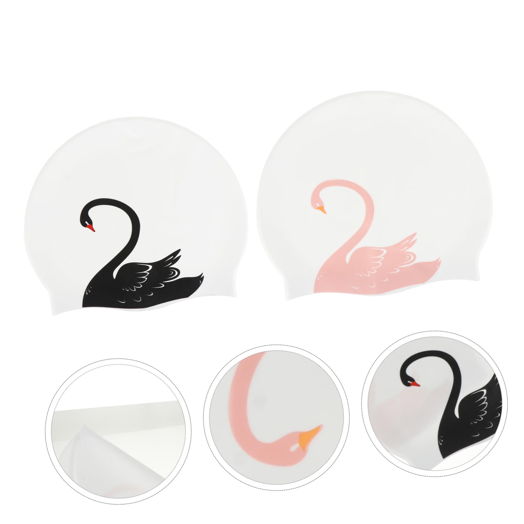 Cuffia Piscina Donna Silicone Orecchie Cigno 2 Pezzi