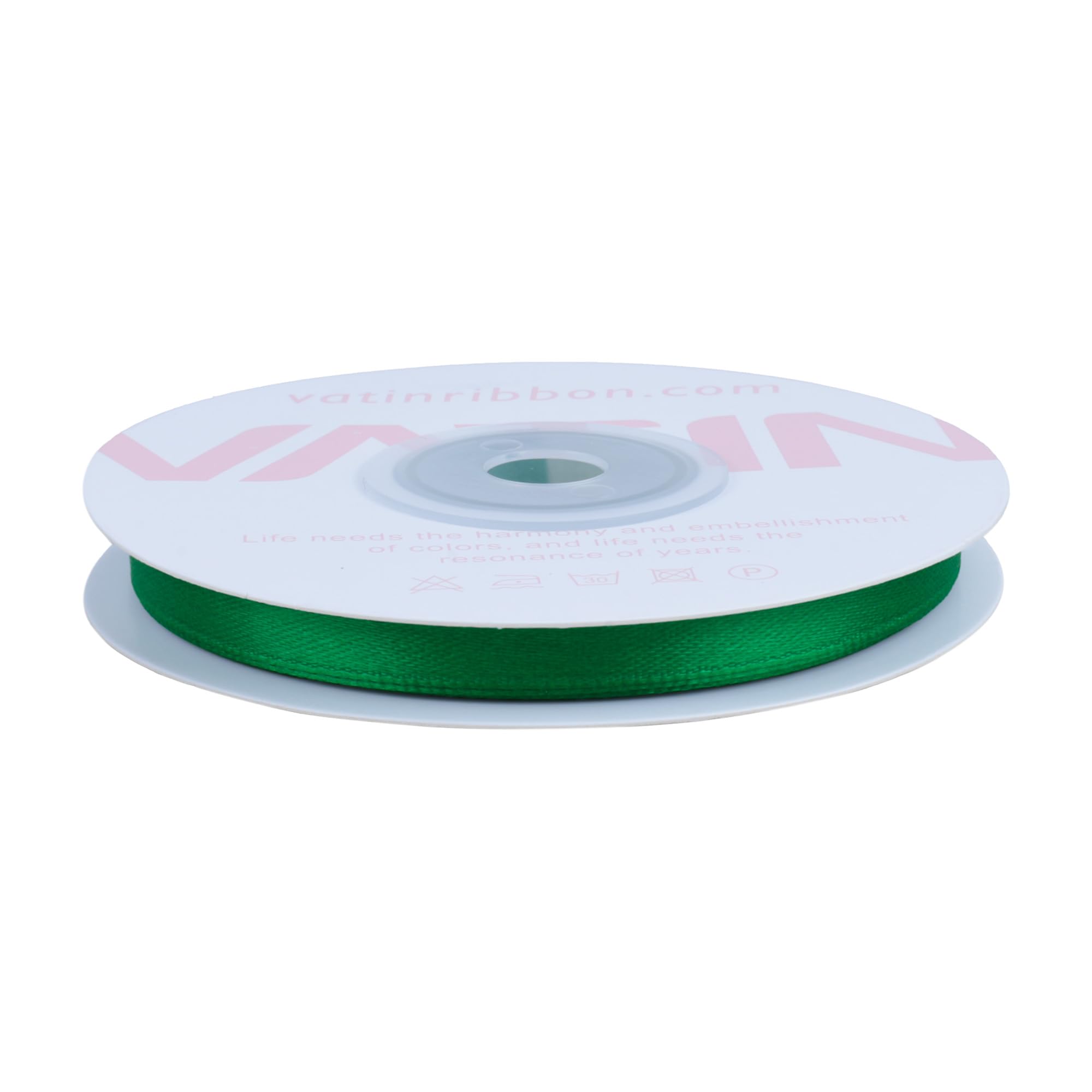VATIN Green Satin Ribbon Polyester 6mm X 23m(25 Yards) Craft Fabric Ribbon Perfect for Gift Wrapping Hair Bow,Party Balloon Trimming - Image 4