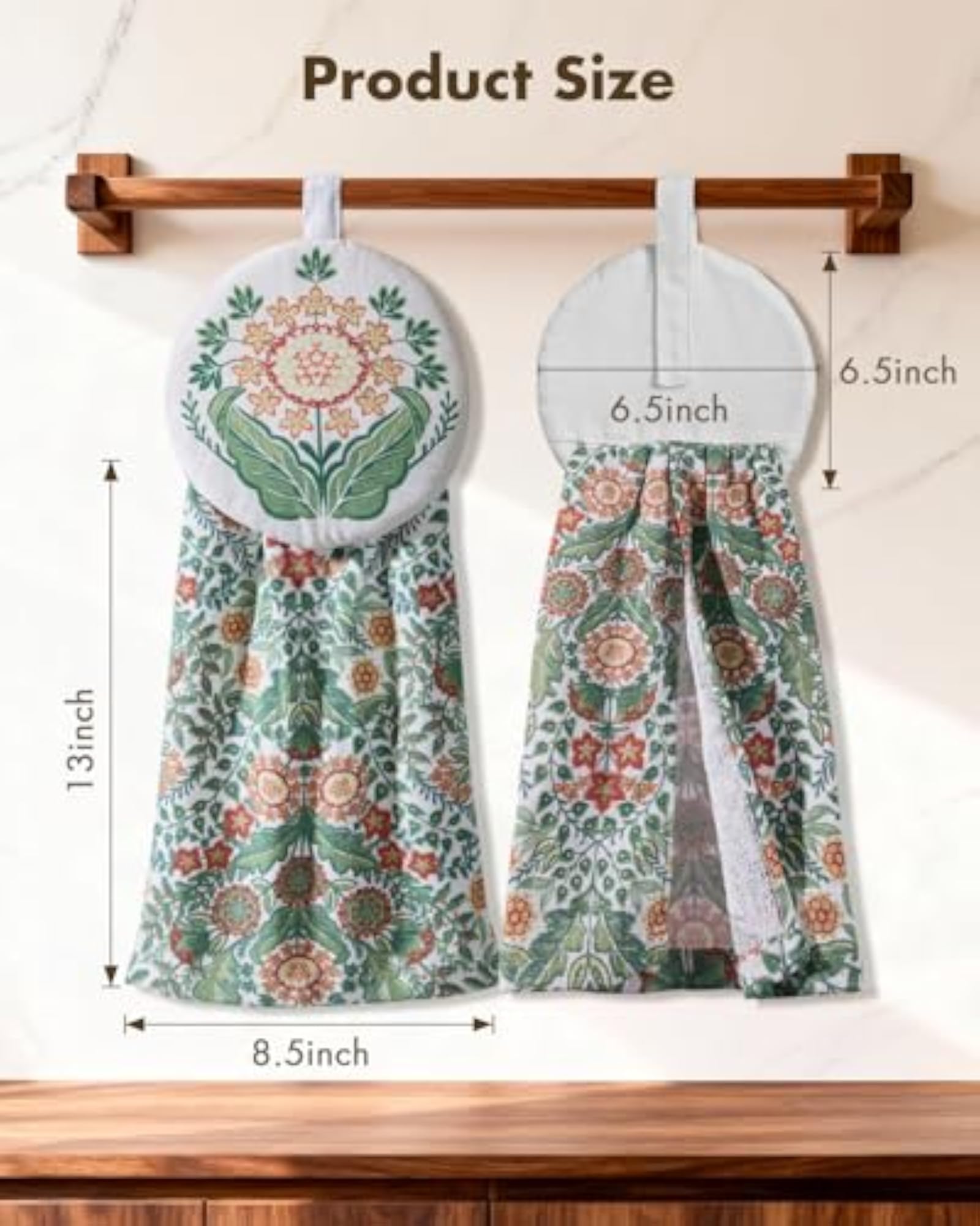 Cotton Hanging Hand Towels - 2pcs for Kitchen Bathroom