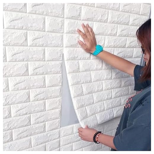 POZET Brick Wallpaper PE Foam self Adhesive Brick Design Wall Stickers/DIY Wallpaper for Home Hotel Living Room Bedroom Cafe Deco (70 x 77 cm) (White)
