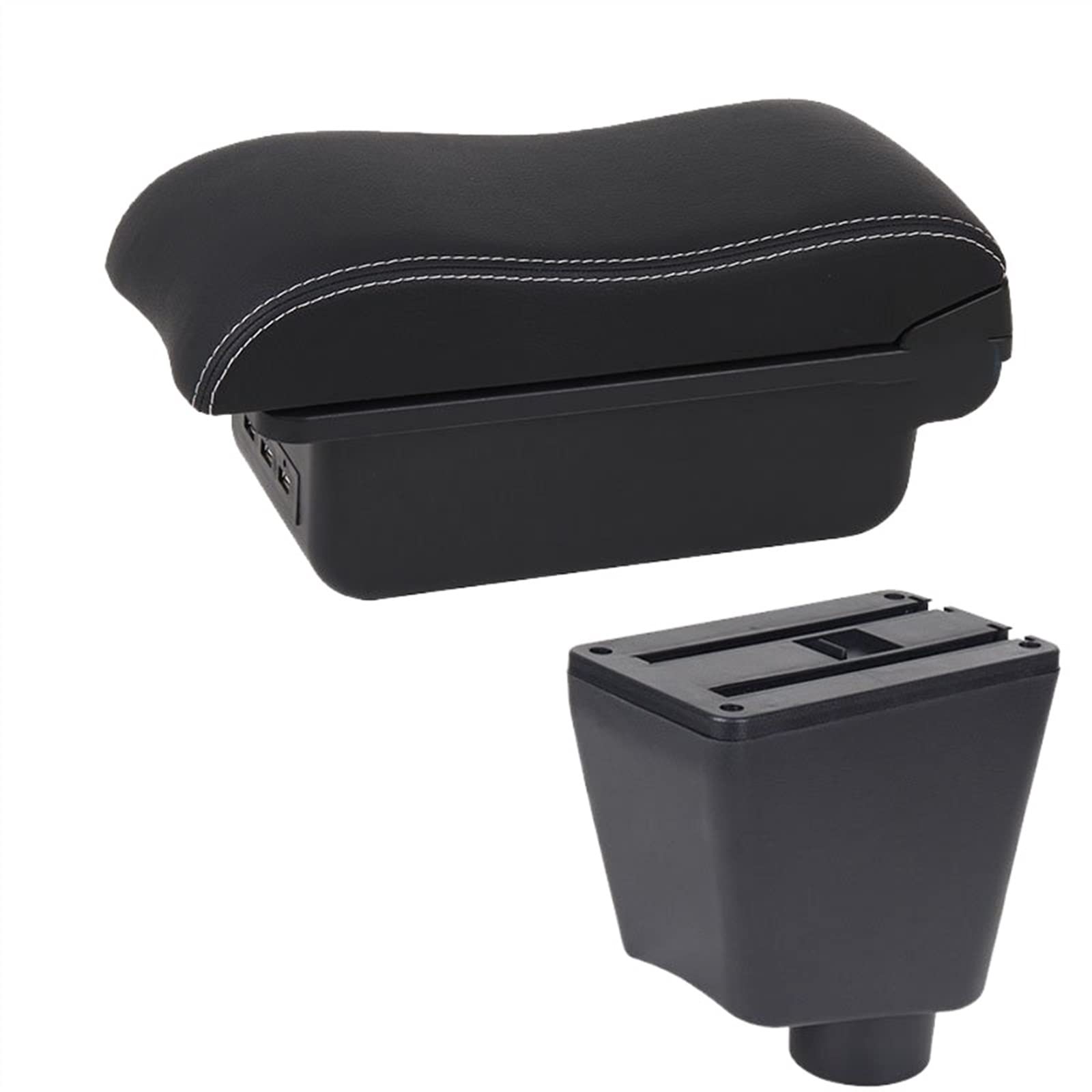 For Renault For Clio 3 4 Car Armrest Car Armrest Box Car Accessories Storage Box Holder Ashtray Curved Surface(B3 3USB)