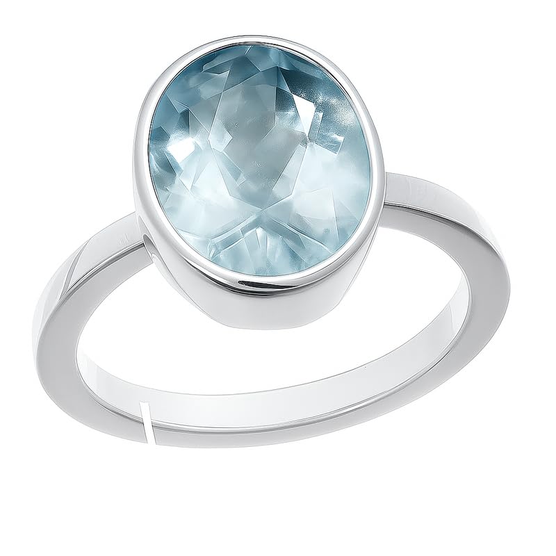 Premium Aqamaeine Ring – 4.75 Carat AQUAMARINE (BERUJ) • Handcrafted Panchdhatu Adjustable Ring • Brings Confidence, Strength & Success • Stylish & Durable Jewelry for Men