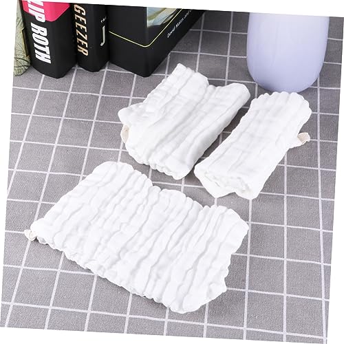 4pcs Soft Cotton Gauze Handkerchiefs Quick Dry Washcloths Absorbent Muslin Bibs for Newborns Pre Washed and Breathable Towel White4