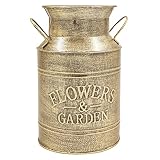 MISIXILE 8.5 Inch Gold Metal Vases for Centerpieces Rustic Gold Decorative Flower Vase Shabby Chic M
