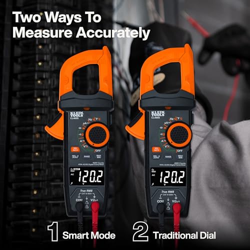 Image of Klein Tools CL460S 400A AC /DC Auto-Ranging Smart Digital Clamp Meter with TRMS, Multimeter, Voltage Meter, Backlit Display, Amp Meter, Electrician Tools