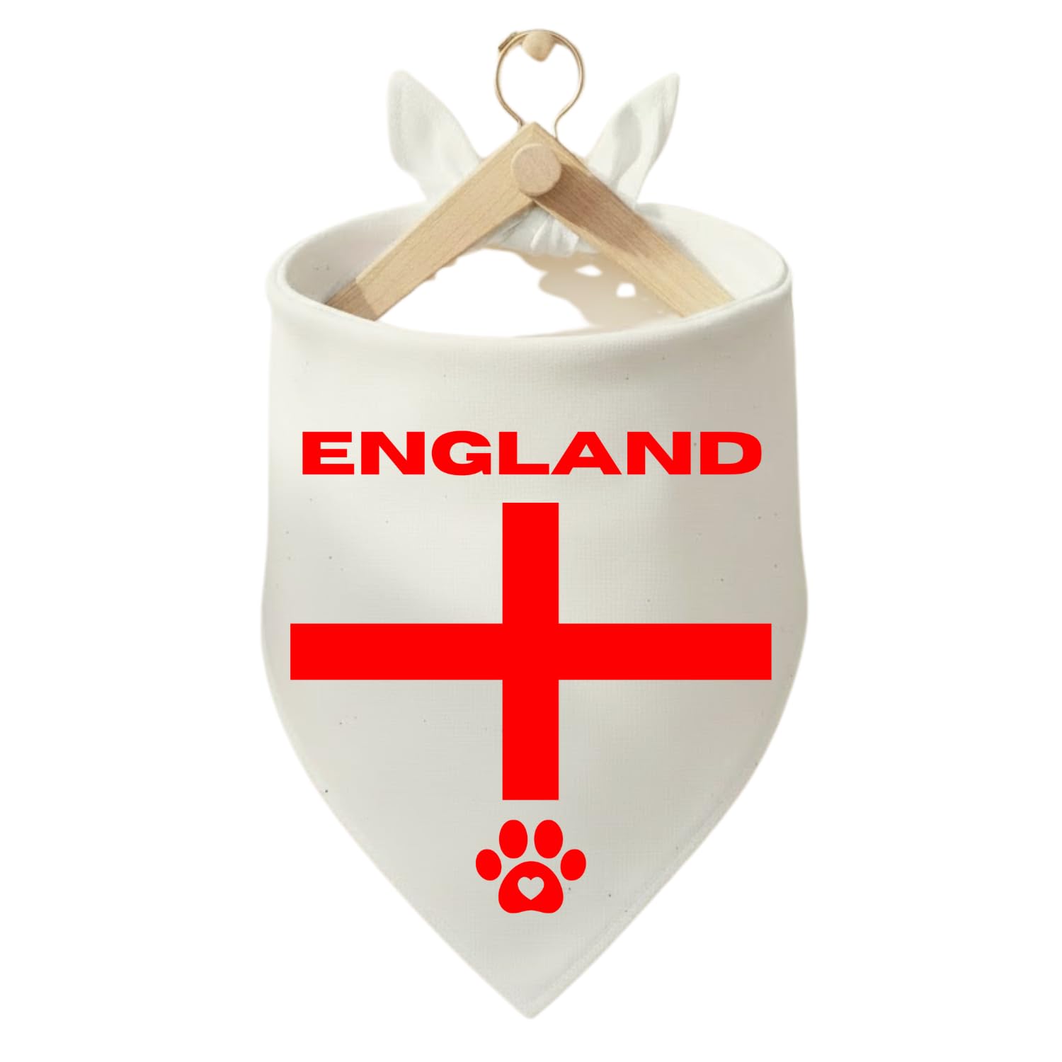 KARENSAM Handcrafted England Flag Pet Bandana Perfect for World Cup & Rugby Supporters. Custom Dog Bandana English Pets. World Cup Supporter Gift (S/M:50 * 35 * 35cm, White + Red)