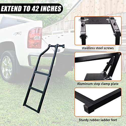 Sktyants SK-LA-21 Pickup Truck Tailgate Ladder Foldable Extension Telescopic Adjustable Universal Pickup Truck Bed Step thumb #2
