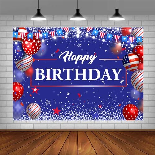 Fondo Azul Feliz Cumpleaños 7x5ft para Fotografía miniatura 3