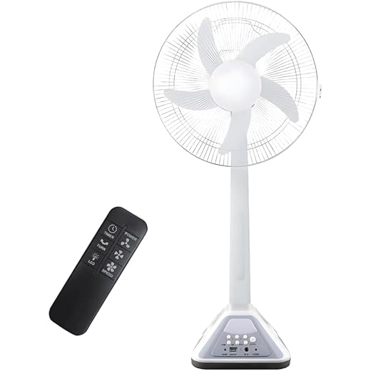 Drumstone Rechargeable Pedestal Fan with Adjustable Height L