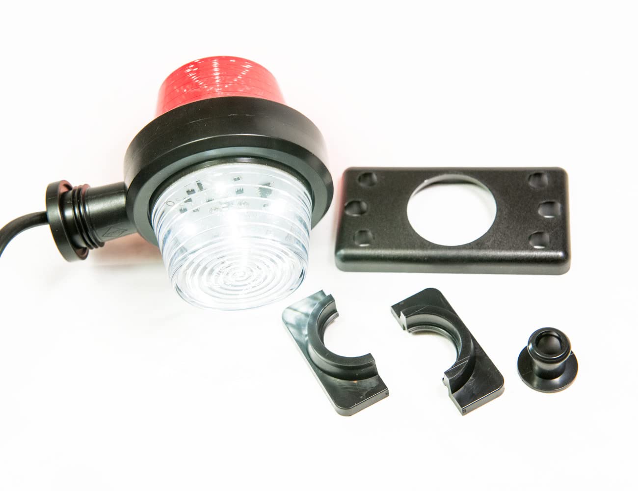 Old school Tuning Piloto intermitente suspendido 12V 24V Colores blanco y rojo para camión Remolque de coche, caravana etc. 1 pieza