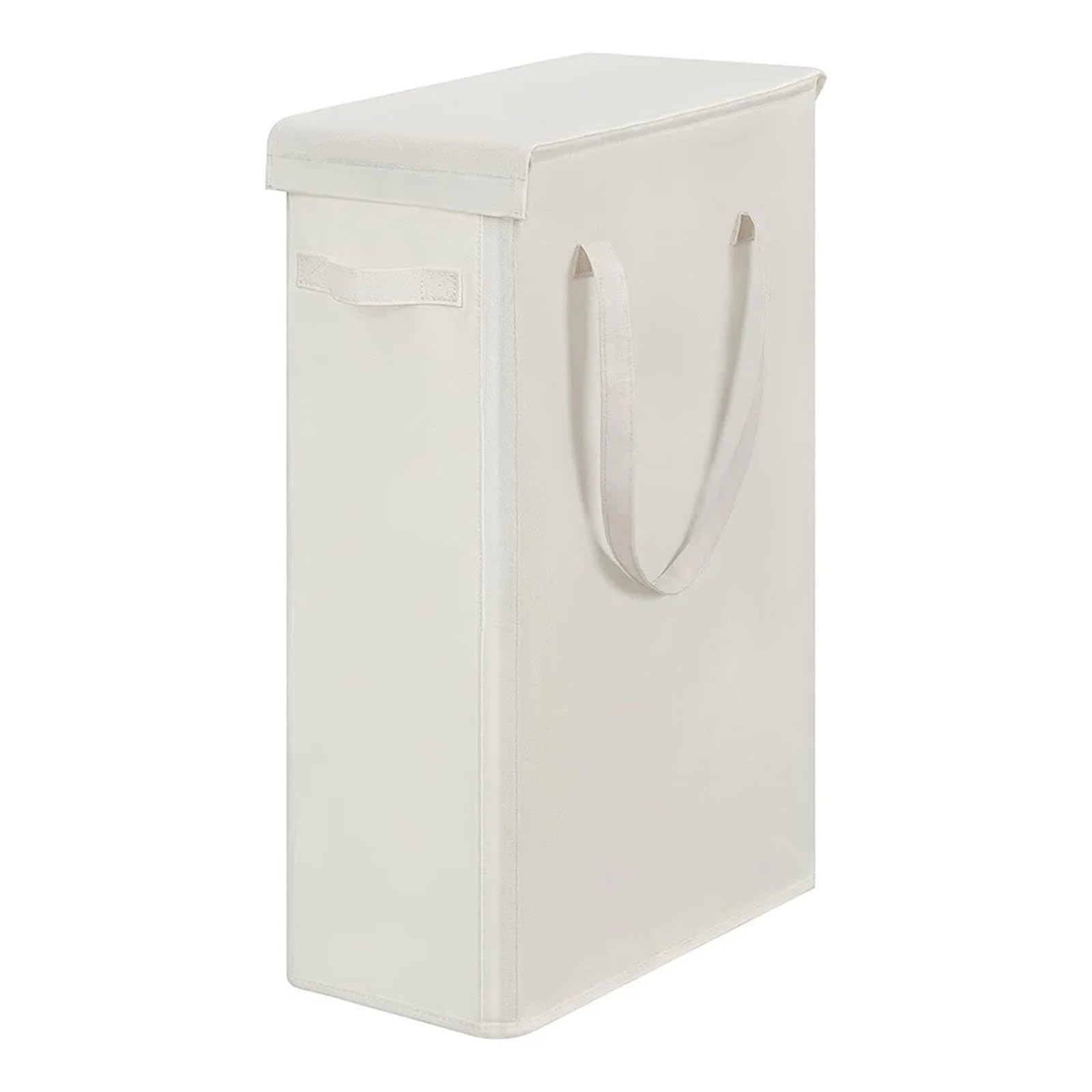 1pc Laundry Basket with Wheels and Lid, Closed Dirty Clothes Hamper for Bedroom & Dorm(41x22x70cm white)