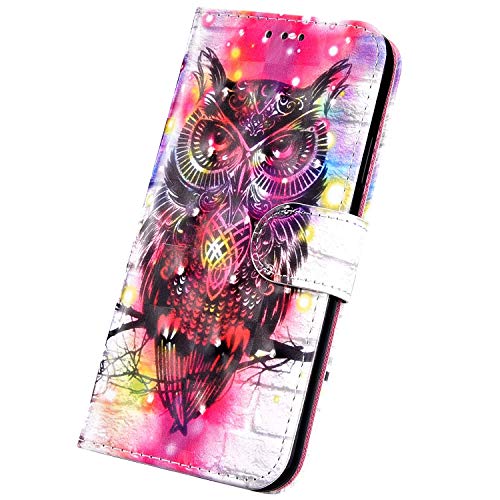 Surakey MOTO Z4 Play Case,3D Pattern Leather Flip Wallet Phone Case [Card Slots Money Holder] [Stand Kickstand] Shockproof Book Case Cover Bumper Compatible with MOTO Z4 Play