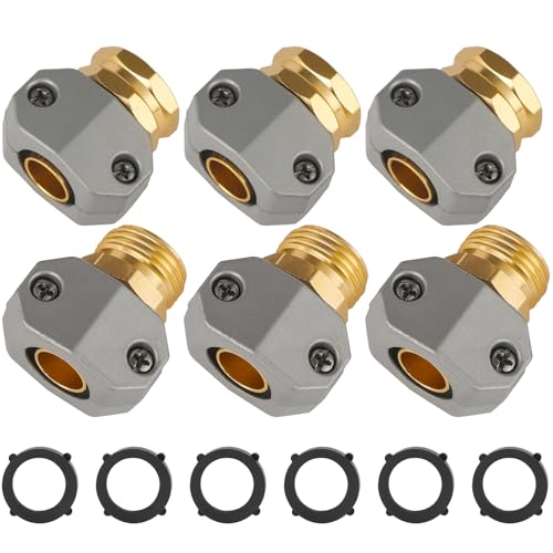 Garden Hose Repair Kits, 3 Sets Aluminum Alloy Water...
