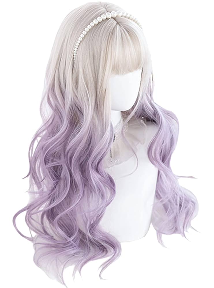 創作グラデーション、耐熱パープルプラス、大サイズ、中古大衆演劇かつら、舞踊かつら 楽天市場】原宿系 地雷系 姫カット 耐熱ウィッグ ゼミロング