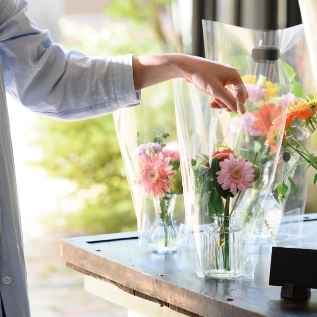 Heads GLS-FB1 Heads Vase Diameter 6.5 (5.3 x 8.5 cm) Clear 12 Pieces Glass Flower Base