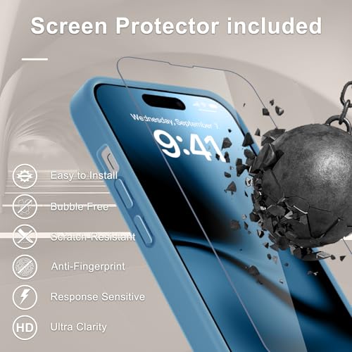 Image of YENAPOON for iPhone 14 Pro Max Case, Matte Magnetic Phone Cover [with 1 Screen Protector] [Support for MagSafe] [Shockproof Military Grade Protection] Translucent Frosted Back, Lavender Purple