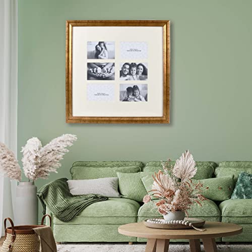 Prinz 6-Opening 20" X 20" Gold Matted Basic Collage Picture Frame, Displays Six 6X4 Photos #TOP1
