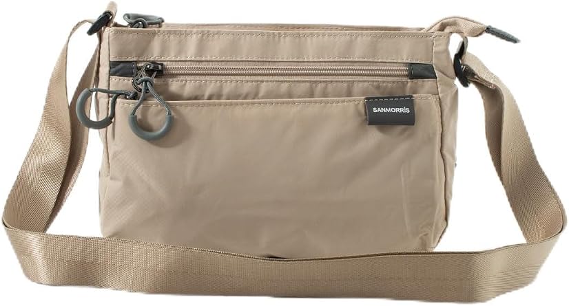 Womens 4 Compartment Waterproof Parachute Fabric Adjustable Cross Strap Bag