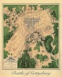 1863 Map of the Battle of Gettysburg - Vintage Civil War Map Print, Detailed Restored Reproduction History Map, Great Gift for Map Collectors and Soldiers, 16x20 Unframed Print Poster Paper