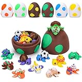 WQXWNFBA 3D Printed Mini Animals with Prefilled Easter Eggs Set, 3D Printed Toys Bulk, Articulated Fidget Animals Adults Desk Decor, Pocket Pet, Easter Basket Stuffers (Sea Turtle)
