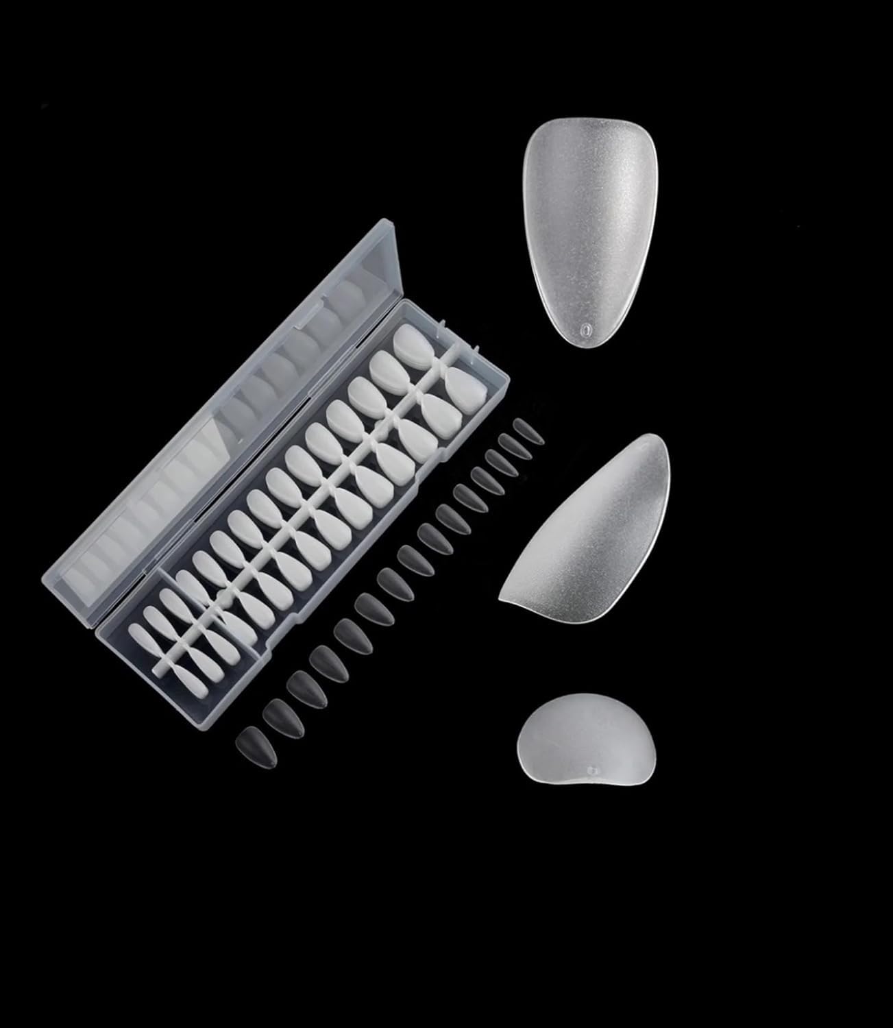 Bolt bee Soft Gel Nail Tips, 300 Pieces, 15 Sizes, Pre-Buffed Finish, Full Matte Transparent (152 N)-image-46