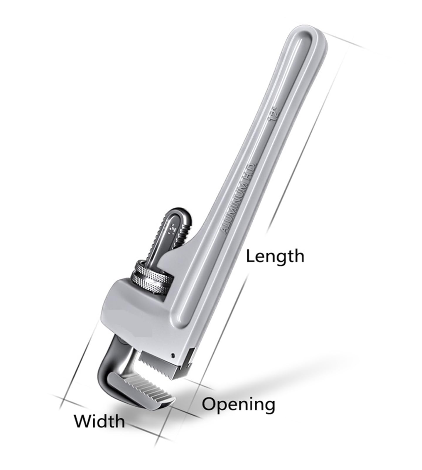 Klucz do rur aluminiowy klucz do rur klasy przemysłowej domowy uniwersalny klucz szybki dwufunkcyjny wielofunkcyjny hydrauliczny duży klucz do rur (35 cm)