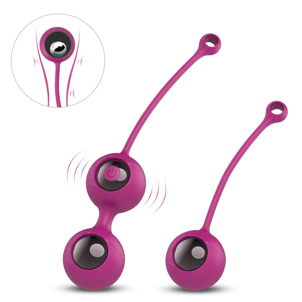 Silicone Kegēl Bàll 2 in 1 Palline Per il Pelvico Palline, 9 Modalità di Màssaggio,USB Ricaricabile, para Controllo della Vescica ed Esercizi del Pavimento Pelvico per Donna,Rosa