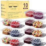 CUNLU Reusable Snack Containers & Snack Pack Containers – 2 Compartment Meal Prep Containers with...