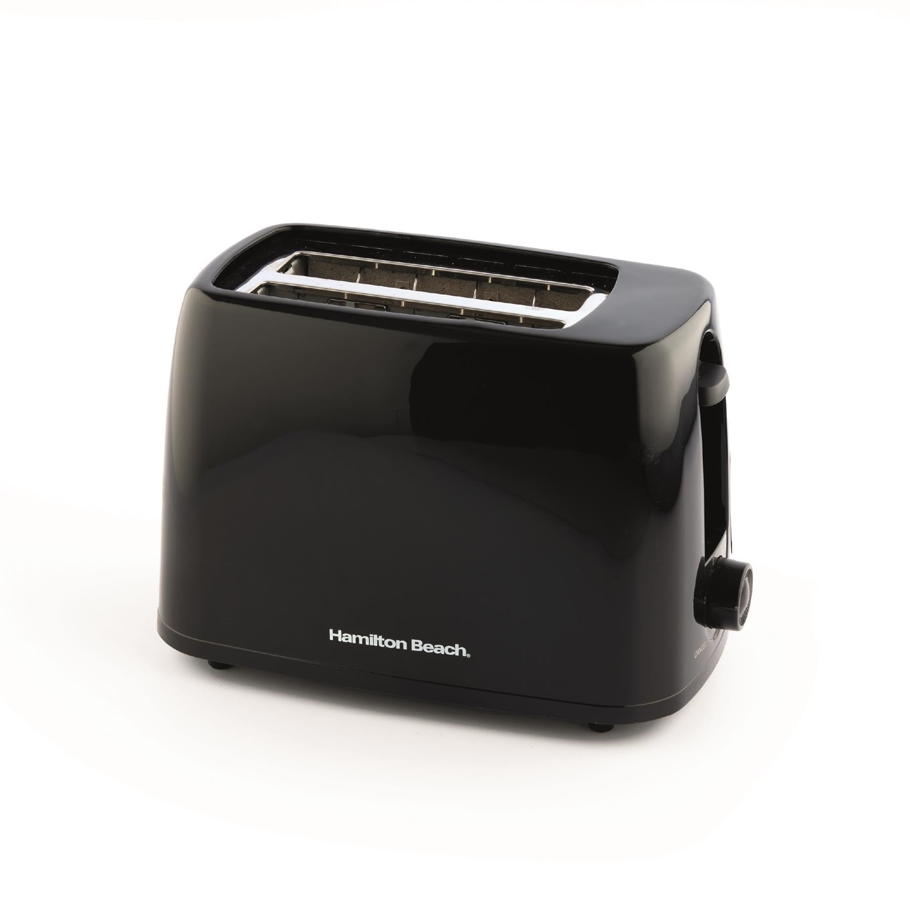 Hamilton Beach Toaster 2 Slice, Essentials, Plastic, 6 Browning Levels, Removable Crumb Tray, Wide Slots, Compact, Integrated Cord Storage, 650W - HB1116B, Black