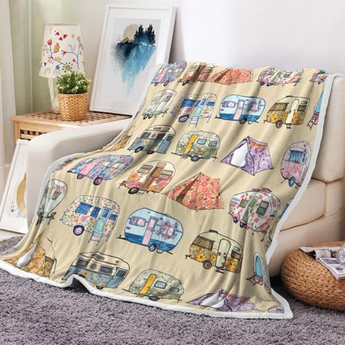 Xiaoput RV Camping Flannel Blanket 60x90