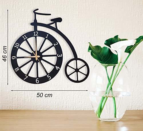 Image of Auromin Cycle Wall Clock for Living Room Stylish | Decorative Metal Clock - Stylish Fancy Wall Watch for Office, Bedroom, Hall, Kitchen | Latesy Big Size Modern Wall Decor for Home