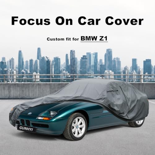 Image of GUNHYI Premium Car Cover Custom Fit BMW Z1, 16 Layers Heavy Duty Car Cover Waterproof All Weather with Zipper Door for Sun Rain Snow Dust Uv Protection