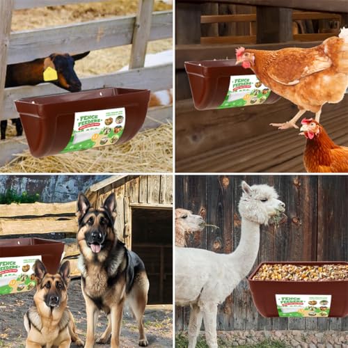Alimentador de frango, 2 peças, alimentadores de cabra com clipes, alimentador de cerca suspensa, eq