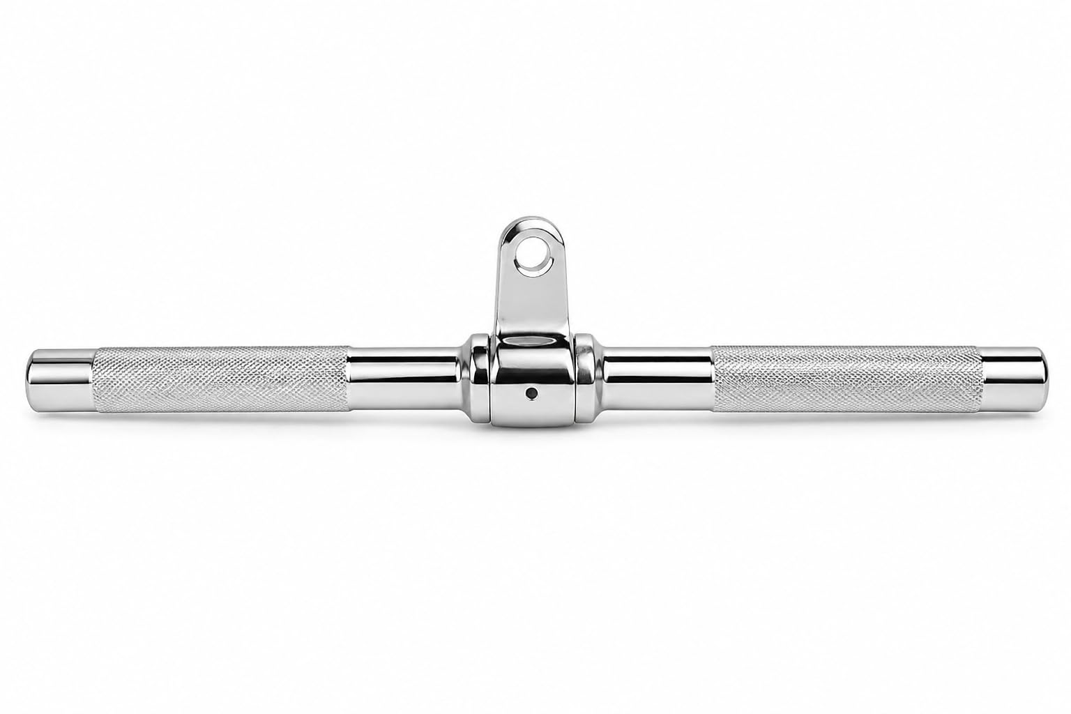 18 Inch LAT Pull Down Straight Bar for Gym Cable Machine | Chrome Plated Steel Rotating LAT Bar Attachment | Knurled Anti-Slip Grip | Tricep Pushdown, Bicep Curl, Seated Row & Back Workout Handle for Home Gym-image-46