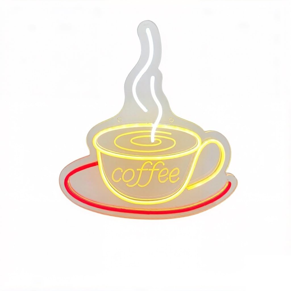 Coffee Shop Neon Sign LED Light for Home Bar or Coffee Station(2(38*35cm))