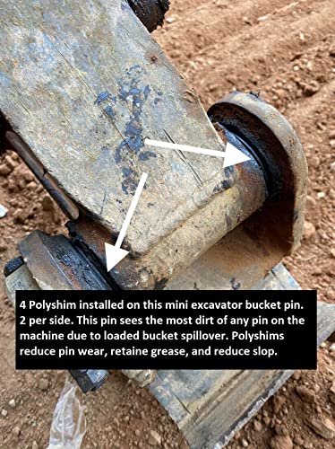 Image of 8 x 80mm Bucket Pin Shim Kit for Excavator and Skid Steer 5mm Thickness Detachable