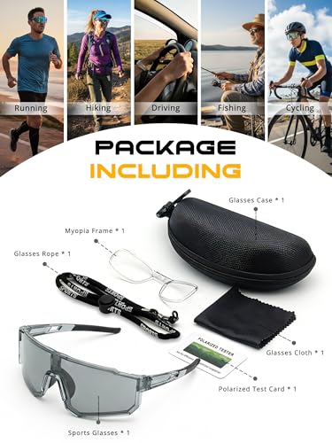 Gafas de sol deportivas polarizadas TAC con protección UV400 para correr y ciclismo 7