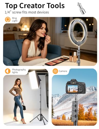 Image of Flexible Tripod for iPhone, 88 inch Tall Cellphone Tripod with Gooseneck, Phone Holder and Wireless Remote, Camera Phone Stand for Recording Filming, Compatible with iPhone /Android