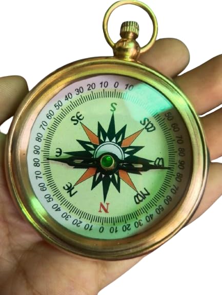 Vintage Brass Pocket Compass, Best Compass for Hiking & Traveling, Best Gift for Festivals, Best Gift for Your Loved One-image-4
