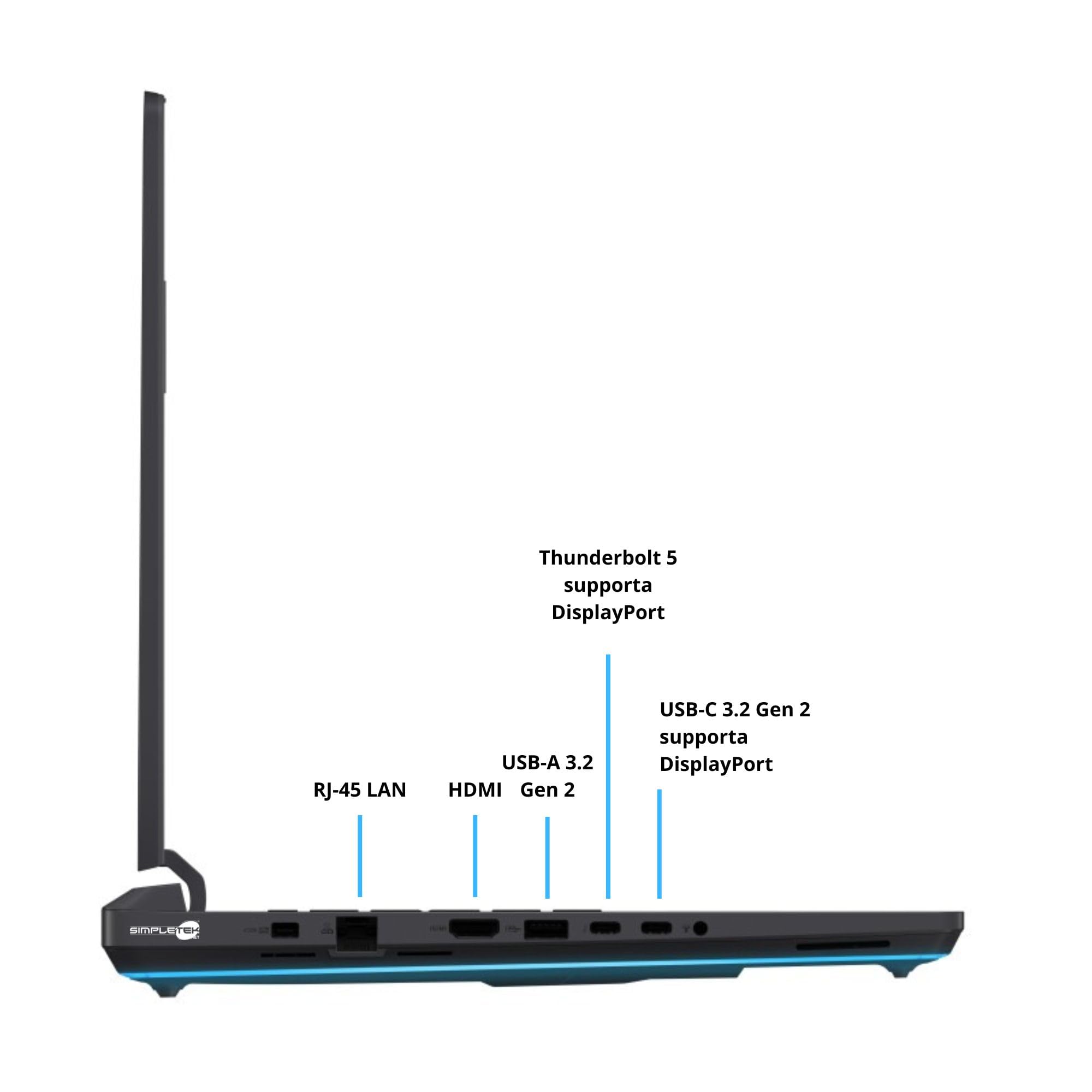 SIMPLETEK - G615J do laptopa 16" 165 Hz | i7-14650HX 64GB 4TB RTX 5060 | Windows 11 Home Włoska klawiatura RGB (odnowiona)