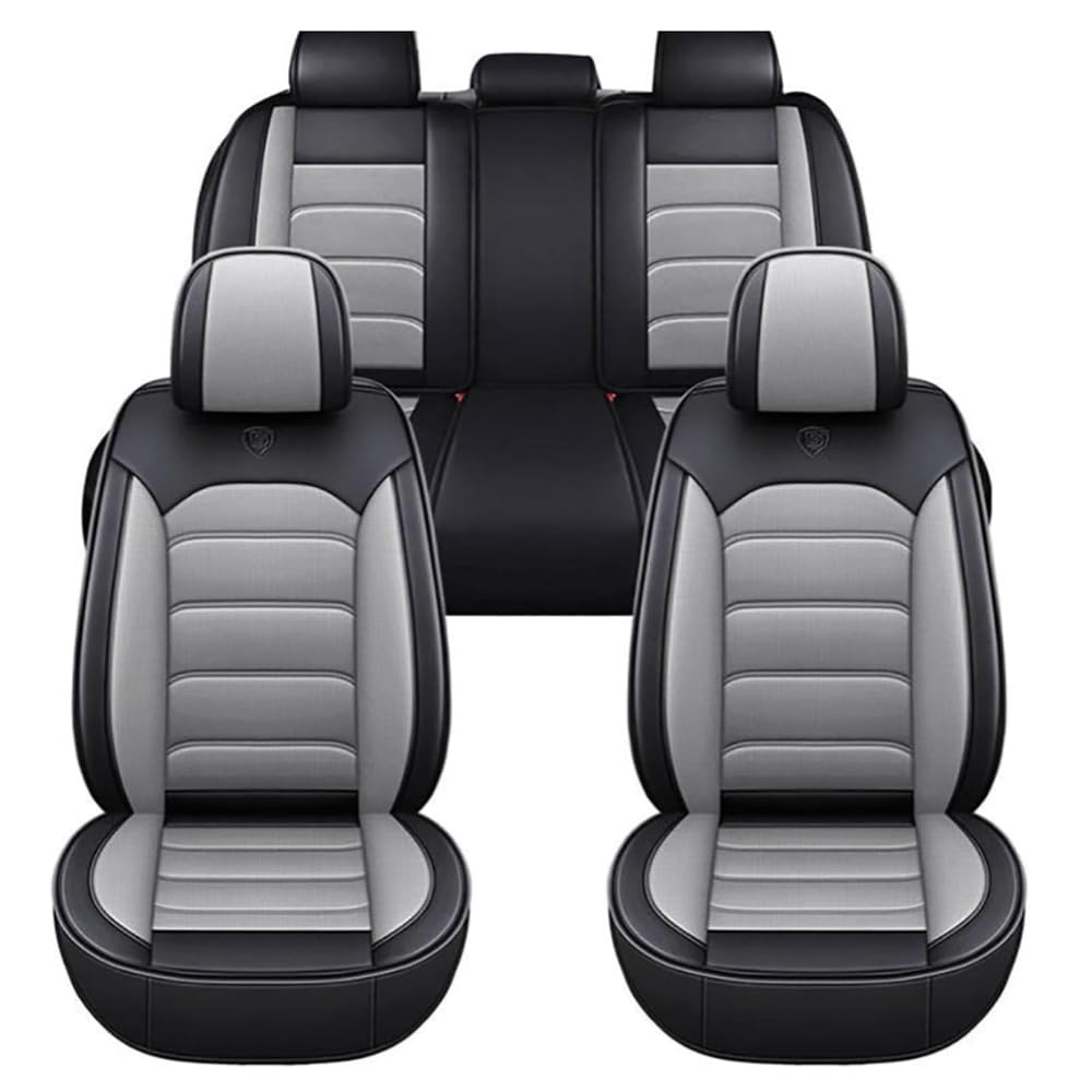 ZYIOPKG 5 Seats Car Seat Cover, for Peugeot 2008 GT Line GT-Line SUV, easy to clean and stain-resistant, Wear-resistant and breathable seat cover.,A-gray