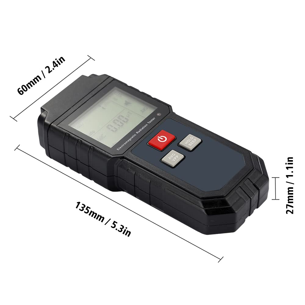 Przenośny ręczny cyfrowy LCD Elektromagnetyczny promieniowanie tester Electric Field Pole magnetyczne Detektor Dozymetru Dozymetru z Light Alarm dla domowego biura na zewnątrz