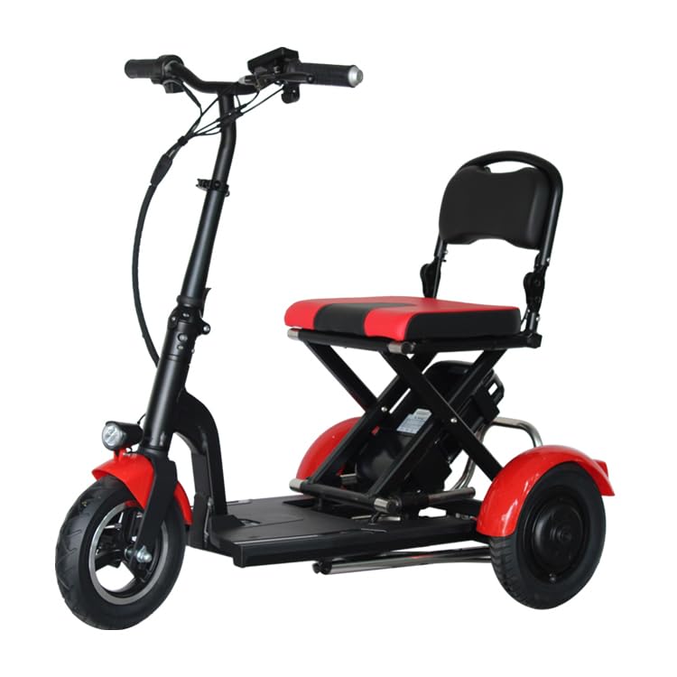 Mobile Folding Electric Scooter for The Elderly 3-Wheel Portable Electric Travel Scooter Removable Battery 12 mph Maximum Load Capacity 330 lbs Weight only 58 lbs