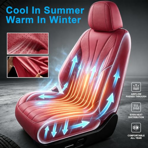 Image of Car Seat Covers Full Set for Toyota Tacoma 2000-2026, red