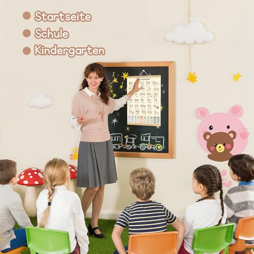 ABC Lernposter für Kinder 30x40 cm, Buchstaben A-Z & Zahlen Lernhilfe, Montessori Lehrmaterial, Vorschule Kindergarten Grundschule, Dekoration für Kinderzimmer & Klassenzimmer